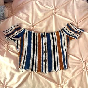 Striped colorful crop top